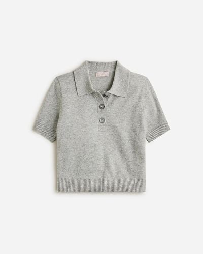 J.Crew Cashmere Cropped Sweater-Polo - Gray