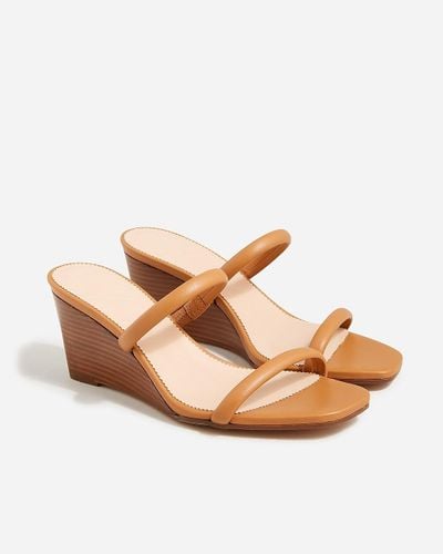 J.Crew Double-Strap Stacked Wedges - Brown