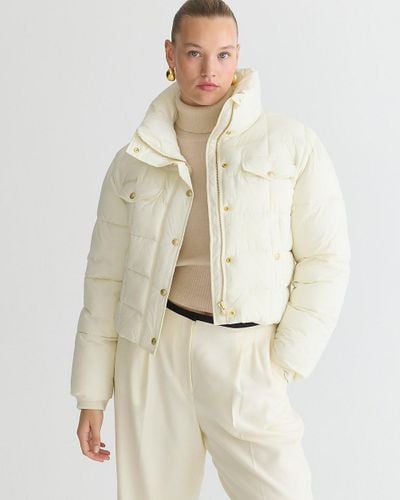 J.Crew Cropped Puffer Jacket With Primaloft - White