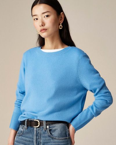 J.Crew Cashmere Classic-Fit Crewneck Sweater - Blue