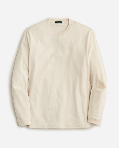 J.Crew Relaxed Long-Sleeve Premium-Weight Cotton T-Shirt - Natural