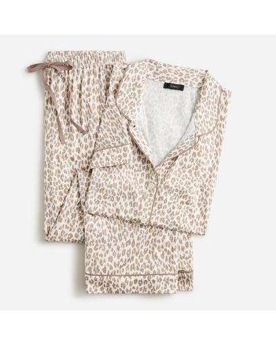 J.Crew Eco Dreamiest Short-sleeve Pajama Set In Leopard Print - Natural