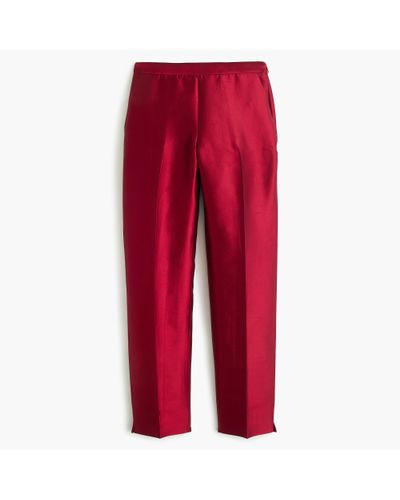 J.Crew Collection Cigarette Pant In Heavy Shantung - Red