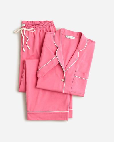 J.Crew Short-Sleeve Pajama Pant Set - Pink