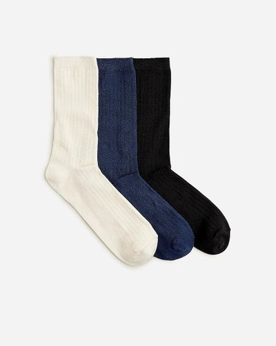 J.Crew Ribbed Trouser Socks Three-Pack - Blue