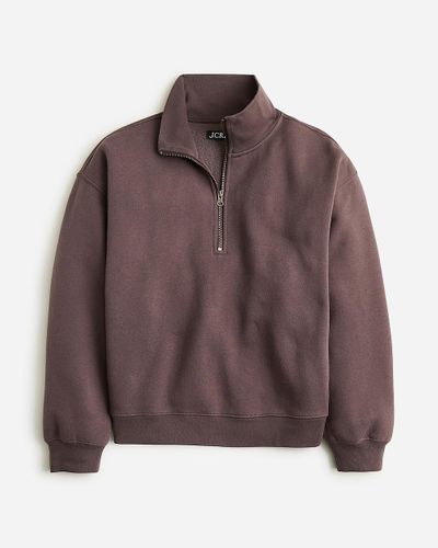 J.Crew Heritage Fleece Half-Zip Sweatshirt - Brown