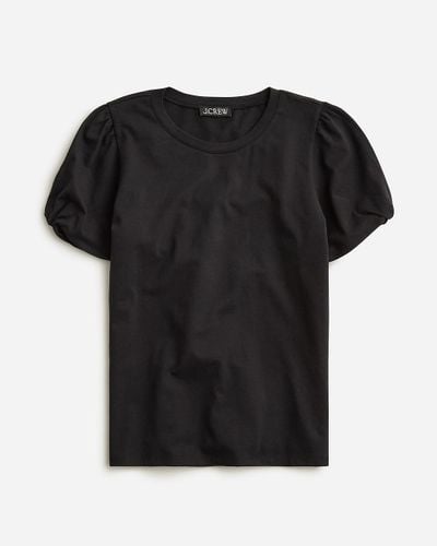 J.Crew Broken-In Jersey Puff-Sleeve T-Shirt - Black