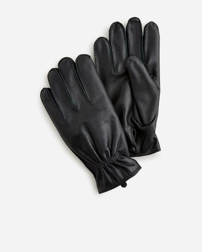 J.Crew Leather Gloves With Wool Lining - Black
