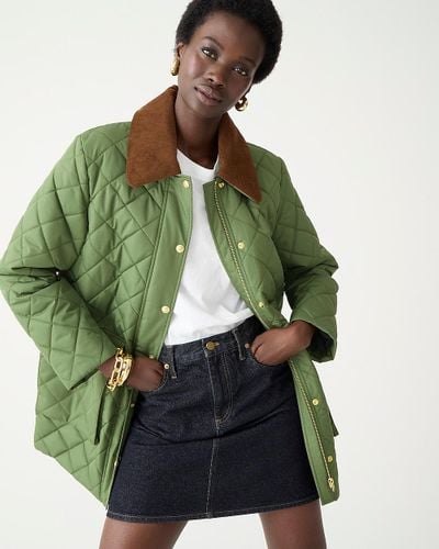 J.Crew Heritage Quilted Barn Jacket With Primaloft - Green