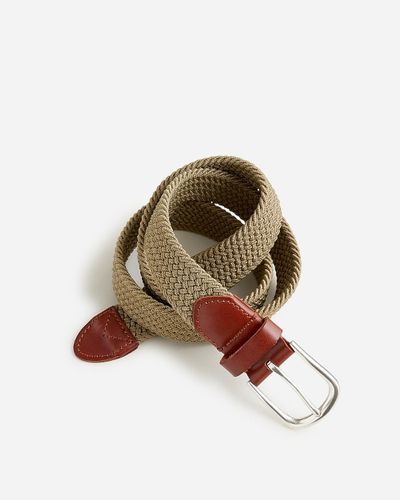 J.Crew Woven Elastic Belt With Round Buckle - Green