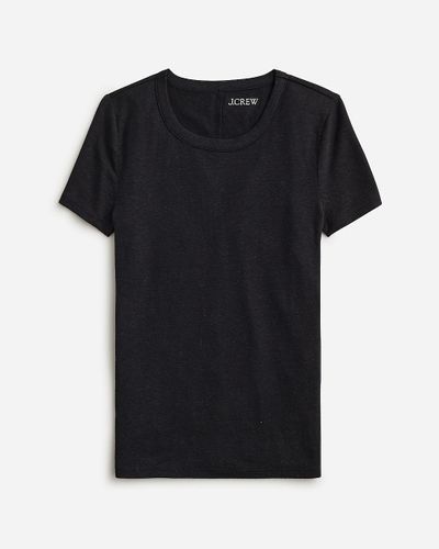 J.Crew Stretch Linen-Blend Crewneck T-Shirt - Black