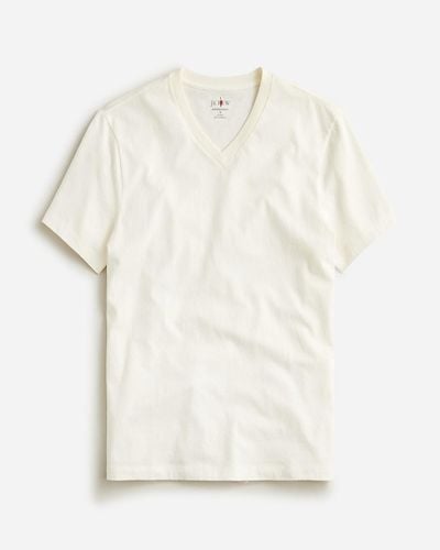 J.Crew Tall Sueded Cotton V-Neck T-Shirt - Natural