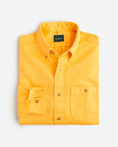 J.Crew Relaxed Garment-Dyed Heavyweight Twill Shirt - Yellow