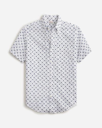 J.Crew Tall Short-Sleeve Secret Wash Cotton Poplin Shirt - White