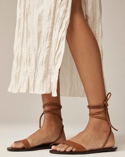 J.Crew Carsen Made-In-Italy Lace-Up Sandals - Brown