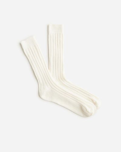 J.Crew Ribbed Cashmere-Blend Socks - White