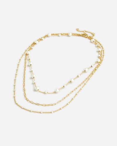 J.Crew Dainty-Plated Layered Necklace - White