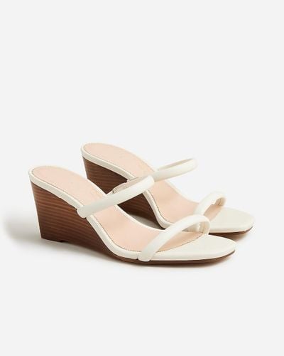 J.Crew Double-Strap Stacked Wedges - Natural