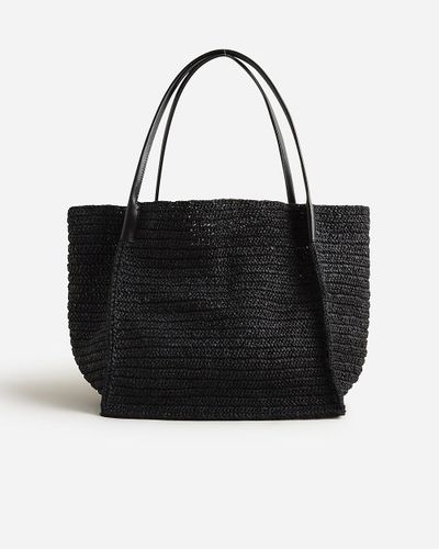 J.Crew Large Hand-Knotted Packable Tote Bag - Black