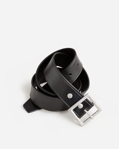 J.Crew Wallace & Barnes Italian Leather Belt With Square Brass Buckle - Black