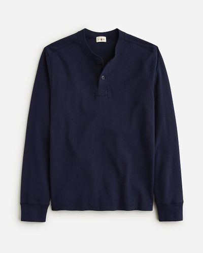 J.Crew Heritage Brushed Rib-Knit Henley - Blue