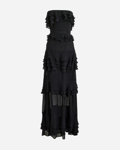 J.Crew Collection Tiered Ruffle Dress - Black