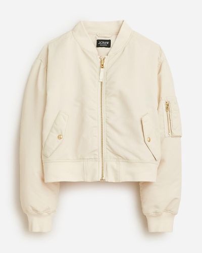 J.Crew Collection Ruched Bomber Jacket - Natural