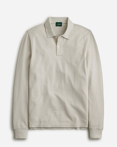 J.Crew Long-sleeve Classic Piqué Polo Shirt - Gray