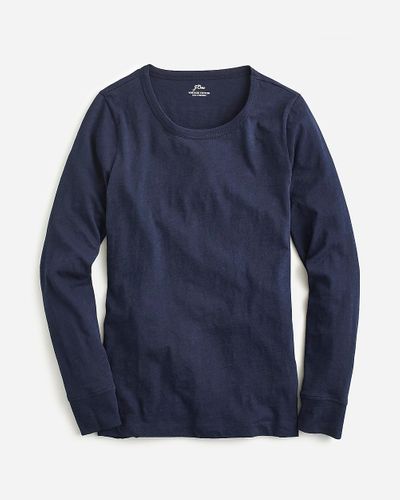 J.Crew Vintage Cotton Crewneck Long-Sleeve T-Shirt - Blue