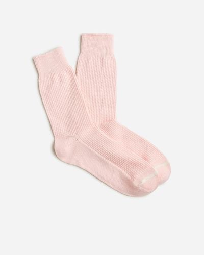 J.Crew Cotton-Blend Basket-Weave Socks - Pink