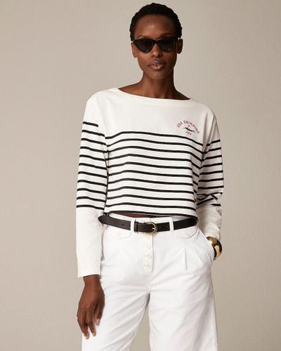 J.Crew Limited-Edition Usa Swimming X Cropped Boatneck T-Shirt - Natural
