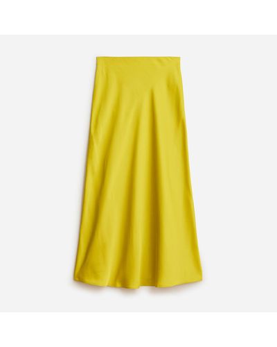 J.Crew Gwyneth Slip Skirt In Velvet - Yellow