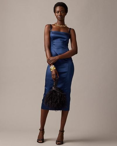 J.Crew Collection Fitted Midi Dress - Blue