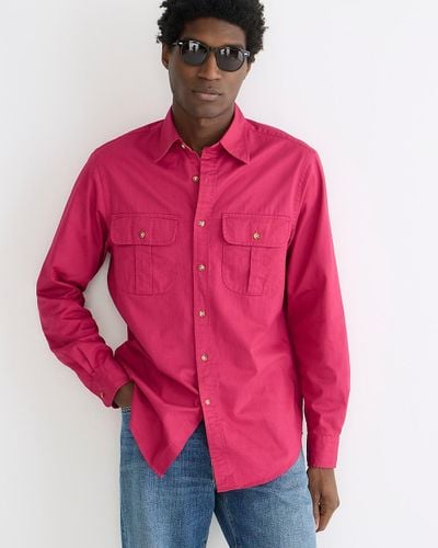 J.Crew Heritage Twill Two-Pocket Workshirt - Pink