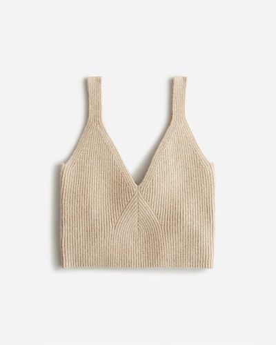 J.Crew Cashmere-Blend Cropped Sweater-Tank - Natural