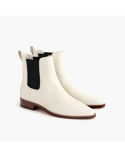 J.Crew Leather Chelsea Boots - White