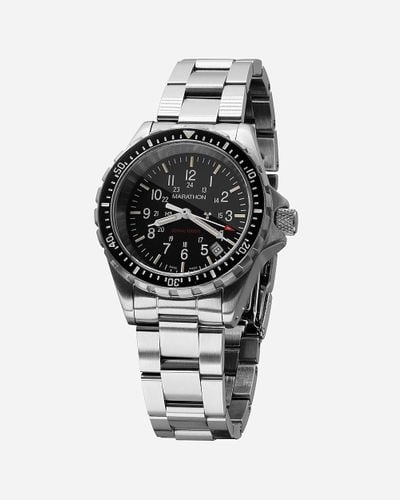 J.Crew Marathon Watch Company Large Diver'S Quartz With Stainless Steel Bracelet - Black