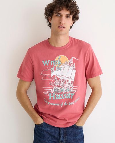 J.Crew Made-In-The-Usa Wreck Of The Hussar Graphic T-Shirt - Red
