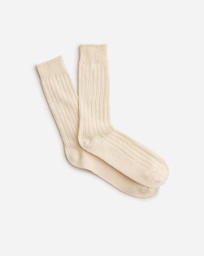 J.Crew Ribbed Cotton-Blend Socks - Natural