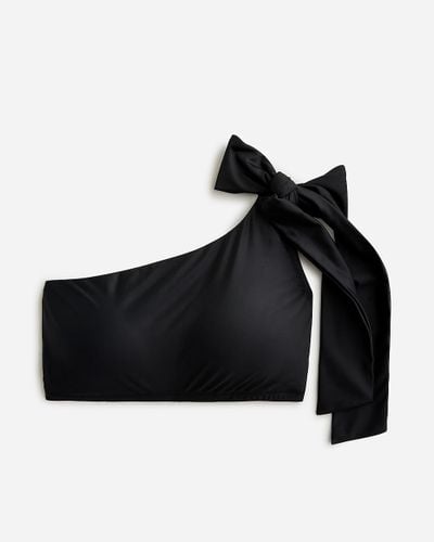 J.Crew Bow One-Shoulder Bikini Top - Black