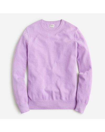 J.Crew Cotton Piqué-stitch Crewneck Sweater - Purple