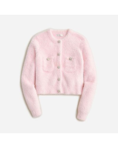 J.Crew Sweater Lady Jacket In Brushed Yarn - Pink