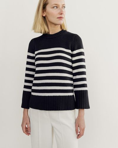 J.Crew State Of Cotton Nyc Kittery Striped Sweater - Blue
