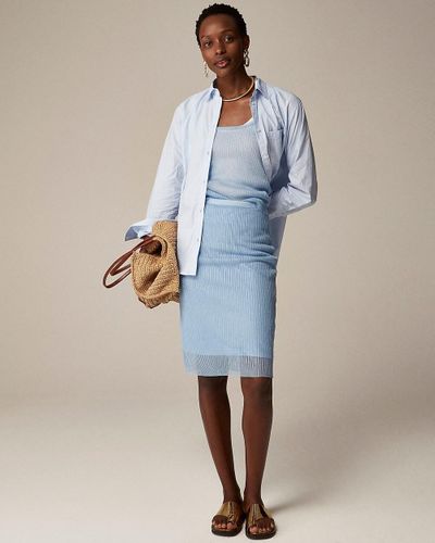 J.Crew Collection Sheer Layered Sweater-Skirt - Blue