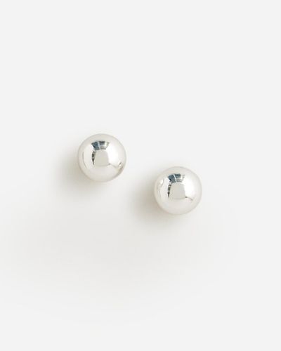 J.Crew Dainty-Plated Ball-Stud Earrings - White