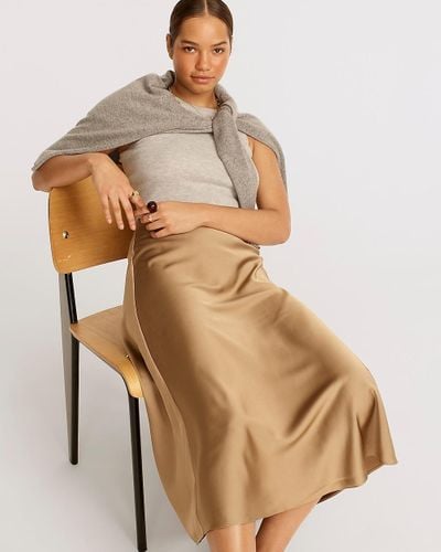 J.Crew Gwyneth Slip Skirt In Velvet - Natural