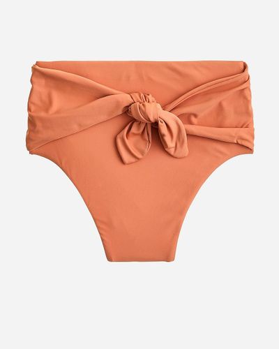 J.Crew High-Cut Tie-Waist Bikini Bottom - Orange