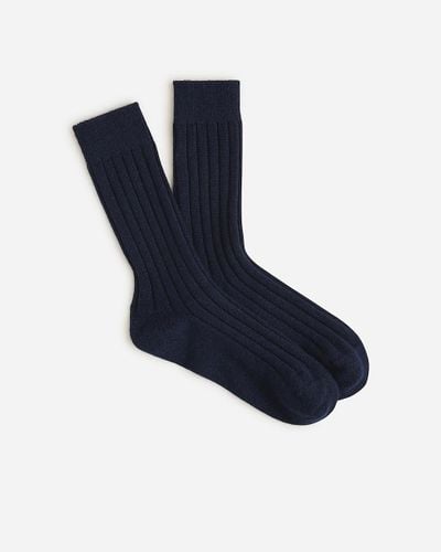 J.Crew Cashmere-Blend Trouser Socks - Blue