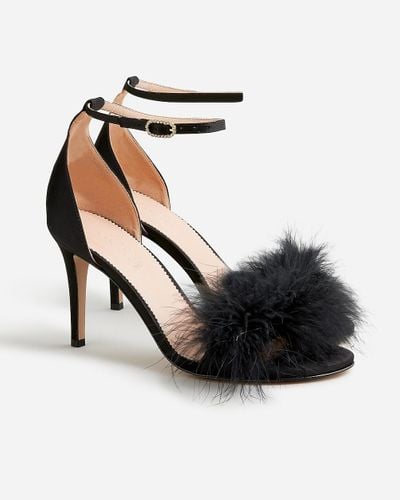 J.Crew Collection Rylie Feather-Strap Heels - Black
