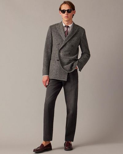 J.Crew Kenmare Relaxed-Fit Double-Breasted Blazer - Gray
